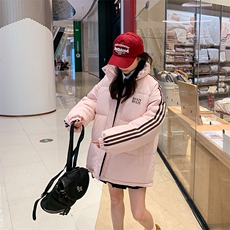 A469-P98冬季新款时尚加厚保暖外套面包服三道杠字母设计，男装棉衣，星座911
