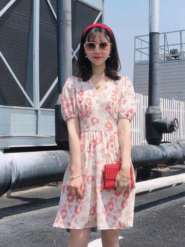 【现货】印花泡泡袖连衣裙，女装连衣裙，ONE