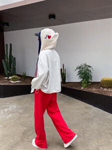 春款休闲连帽下摆抽绳百搭外套图片