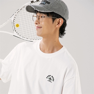 2024夏季新款男装日系潮牌纯棉印花圆领宽松短袖休闲T恤T926-F44图片