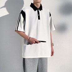 夏季新款休闲短袖T恤男宽松百搭POLO打底衫，男装Polo衫，星座1206-1（原A206-1）