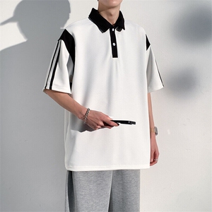 夏季新款休闲短袖T恤男宽松百搭POLO打底衫图片