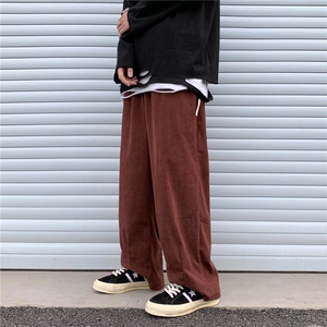 K16-P38潮牌ins加厚复古灯芯绒裤子日系坠感休闲阔腿灯笼裤