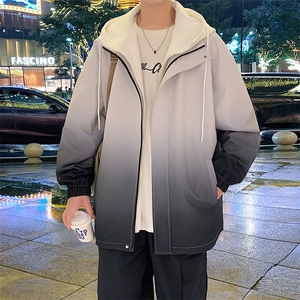新款二开港风中性风宽松夹克男渐变防水冲锋衣外套MYJ24-7833-P75图片