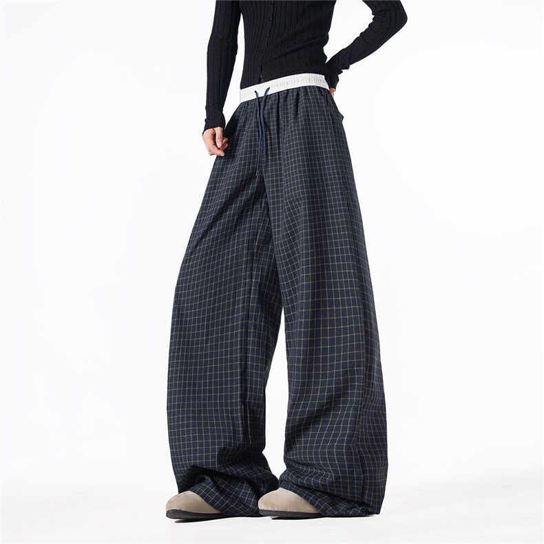 715-2-KX147-P65-X88（撞色假两件拼接格子裤），男装休闲裤，星座715-2