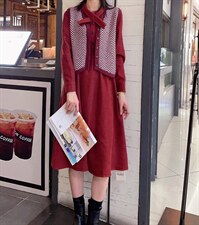 两件套连衣裙，女装连衣裙，锦华秀逸