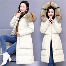 连帽2020年冬季时尚潮流舒适简约个性纯色中长款长袖棉衣，女装棉衣/棉服，香香