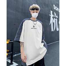 美式潮牌短袖T恤情侣款夏季高街撞色运动体恤XZ514-2-202423-P58，男装T恤，星座514-2(原B239)
