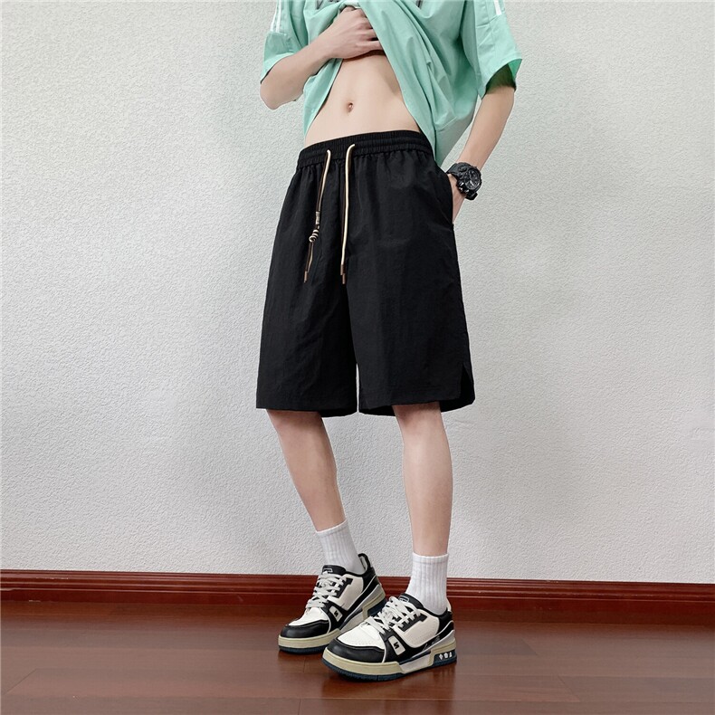 夏季薄款开衩设计五分短裤男DK059模特酒店锦纶(S-2XL)TP22,男装牛仔裤,电商A088