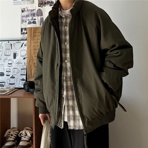 2026新款日系冬季美拉德立领宽松口袋面包服插肩袖保暖棉服外套图片