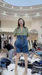 牛仔连体短裤，女装，米可儿