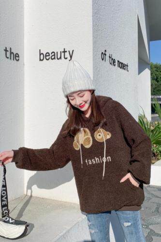 冬季颗粒绒卫衣，女装卫衣/绒衫，艾伊贝雪