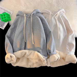 8XL-M羊羔绒卫衣男秋冬加肥加大码胖子连帽卫衣WY201-P65控78图片