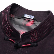 MJ-7805R冬男士长袖休闲加绒三件套套装中老年爸爸唐装风P288图片