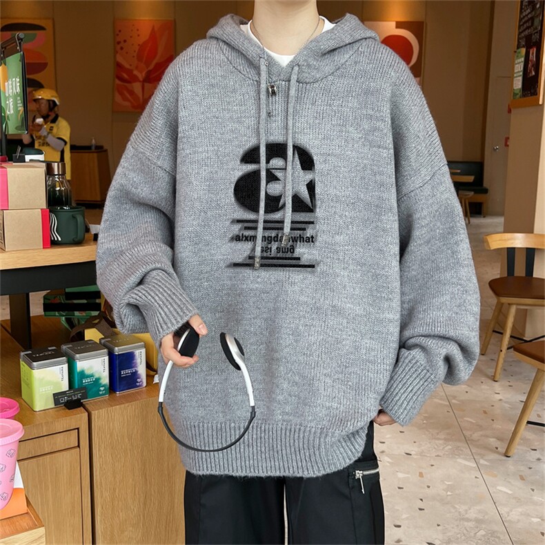 高品秋冬季连帽毛衣男复古慵懒风针织衫毛衣外套MYL3316-P65控88,男装针织衫/毛衣,电商B370