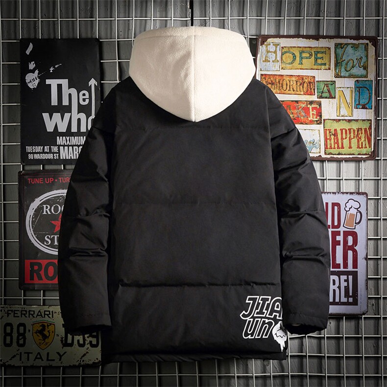 冬季假两件大码保暖带帽印花白鸭绒羽绒服Y5816-P190【特价】,男装羽绒服,电商A007
