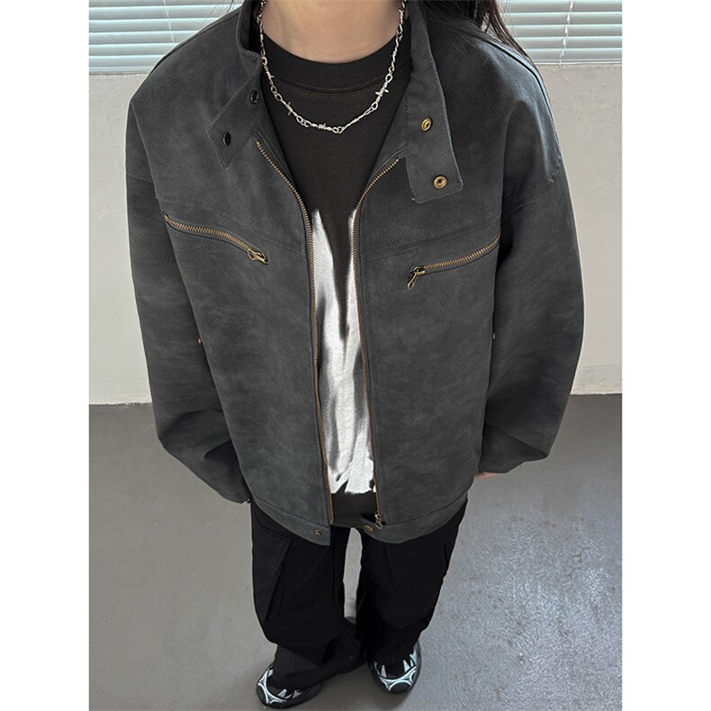美式夹克潮百搭痞帅休闲皮衣外套Y06-P90，男装夹克，电商A132（原电商B245）