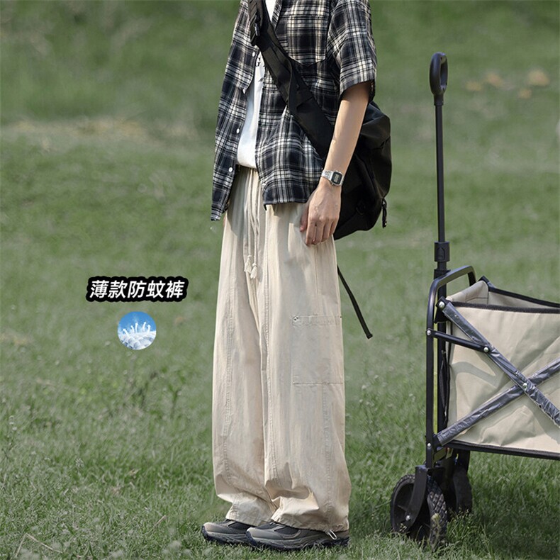 韩版高腰防蚊直筒休闲裤法式复古ins风垂感百搭阔腿裤K566TP38,男装休闲裤,电商A102B