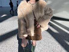 仿皮草外套，女装皮草，last name