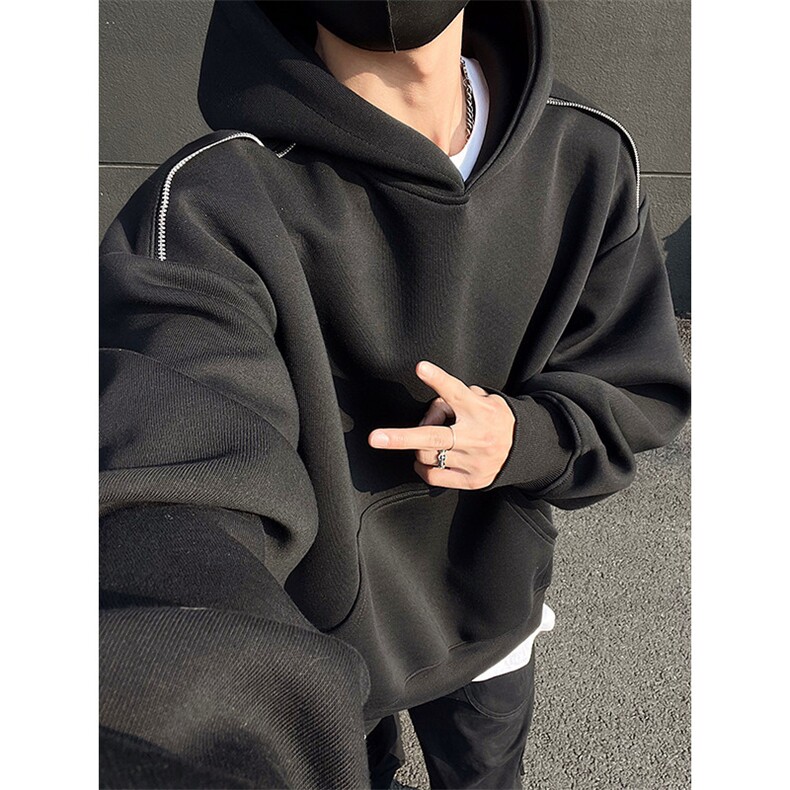 重磅boxy短款全棉450克拉链连帽卫衣短宽套头外套男RH5307-P50，女装短外套，星座610B-1