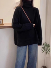 秋季新款舒适显瘦时尚百搭五针堆堆领针织衫，女装羊毛衫，恒恩羊绒