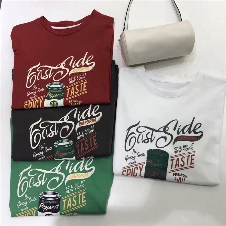 夏季新款复古印花短T棉麻条纹T，女装，12PJL