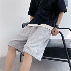 新款纯色短裤男夏季潮流休闲港风ins学生宽松运动五分裤BK300-P30,男装休闲裤,星座1008-1