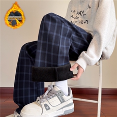 现货！2025冬秋款加绒美式复古格子裤-EX50885加绒-特批40，男装卫衣，电商A061