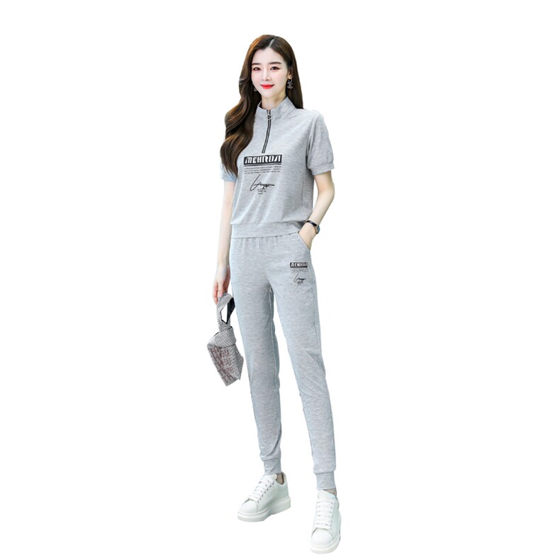 休闲运动套装女2025春秋新款时尚立领宽松显瘦长袖卫衣裤子两件套,女装套装/套裙,梦依杭