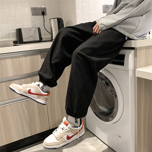 新款男冬季纯色直筒港风休闲裤B60-P40控78图片