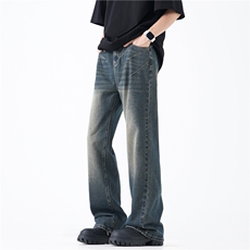 抖音品质夏季新款美式高街复古水洗牛仔裤B315-K24202-p60控78，男装牛仔裤，电商B315