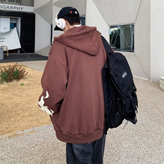 开衫连帽卫衣男春秋美式高街潮牌毛巾绣运动外套情侣款WY095-P32，男装卫衣，星座308B-2