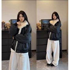 25新款座山雕长毛大翻领棉服加绒加厚工装派克服PU皮ZX39批118，男装棉衣，星座307A