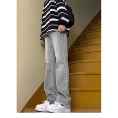 灰色加绒弹力牛仔裤男款2025新款美式高街裤子Z742RP44，男装牛仔裤，星座1112-1
