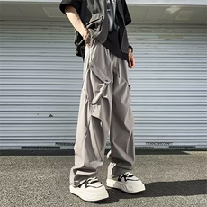 工装休闲裤男韩版潮流高街大口袋2024夏季新款ins长裤RK5174-P46，男装休闲裤，星座412-2
