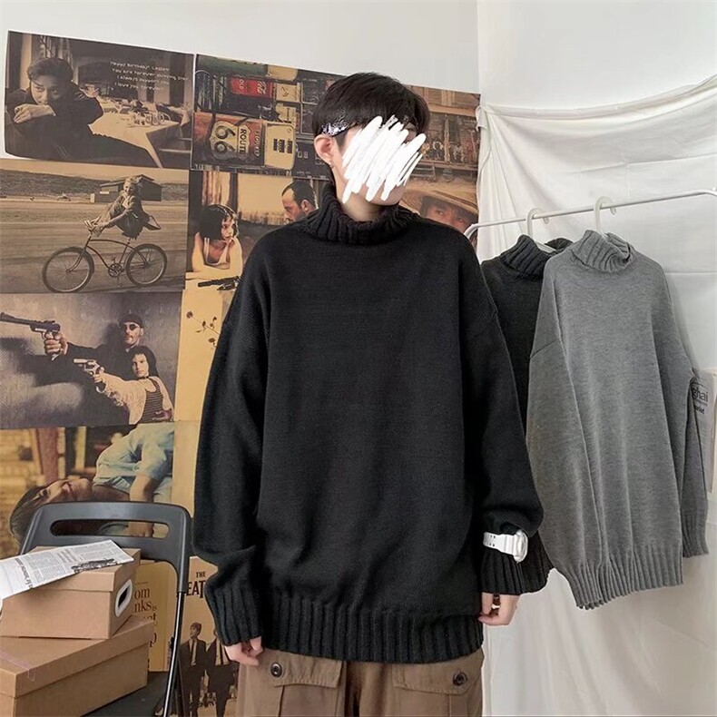 毛衣男士青年情侣高领韩版宽松潮流学生针织衫休闲百搭纯色毛线衣,男装针织衫/毛衣,星座1013