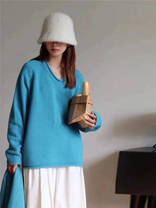 秋冬新款女宽松慵懒风软糯外穿加厚毛衣女针织图片