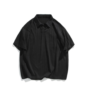 日系短袖polo衫男夏季翻领t恤潮牌潮流ins衣服港风宽松五分袖体恤图片