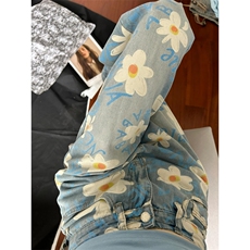 【网图有货】美式复古小雏菊牛仔裤男女款设计感裤子574CC-特P50，男装牛仔裤，星座1007（原301D）