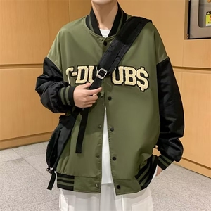 2022秋季拼色棒球服男士上衣宽松夹克衫休闲学生外套CW27P55图片