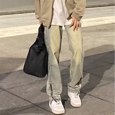 长裤春季青春流行男新款宽松直筒中腰潮牛仔裤潮流气质时尚NZ749，男装牛仔裤，星座208-5