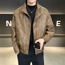 皮衣男品质款大货立领刺绣宽松秋季外套C317-J9966-P155，男装皮衣，电商C317