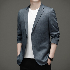 秋季新款西装男西服简约外套西服商务休闲小西装单西图片