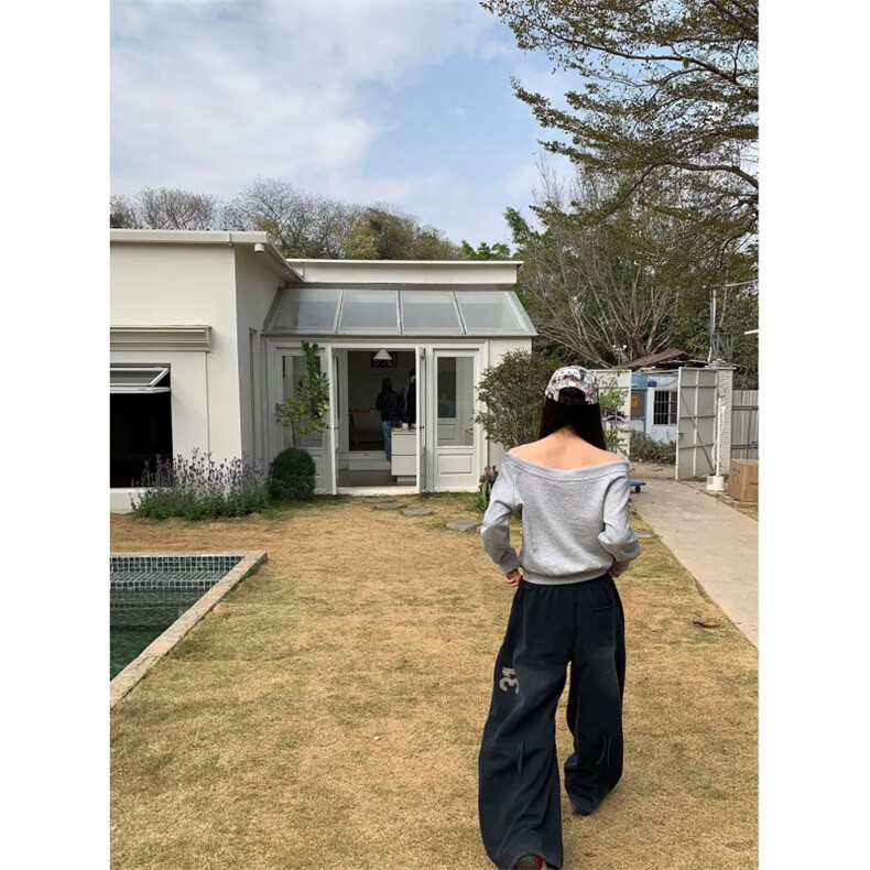 复古潮牌设计感弯刀卫裤男女美式宽松休闲阔腿裤潮流LM466-P55,男装休闲裤,星座1008