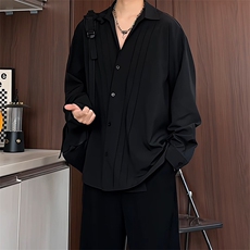 C2619/P40春装新款现货四季款衬衫男宽松大码潮流设计感衬衣，男装衬衫，电商A141