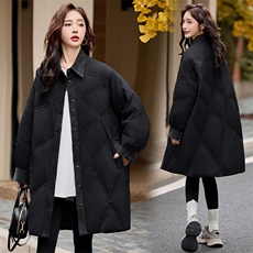 现货主推~白鸭绒羽绒服2004气质牛仔拼接大气百搭外套女装，女装羽绒服，半夏