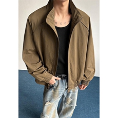 高品质春装新款老钱风美式高街解构立领棒球服飞行夹克休闲外套潮，男装夹克，电商A486-1