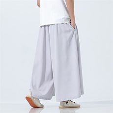2025夏冰丝凉爽宽松大裤脚阔腿裤风民族风A057-K175-P45，男装民族服装，电商A057B