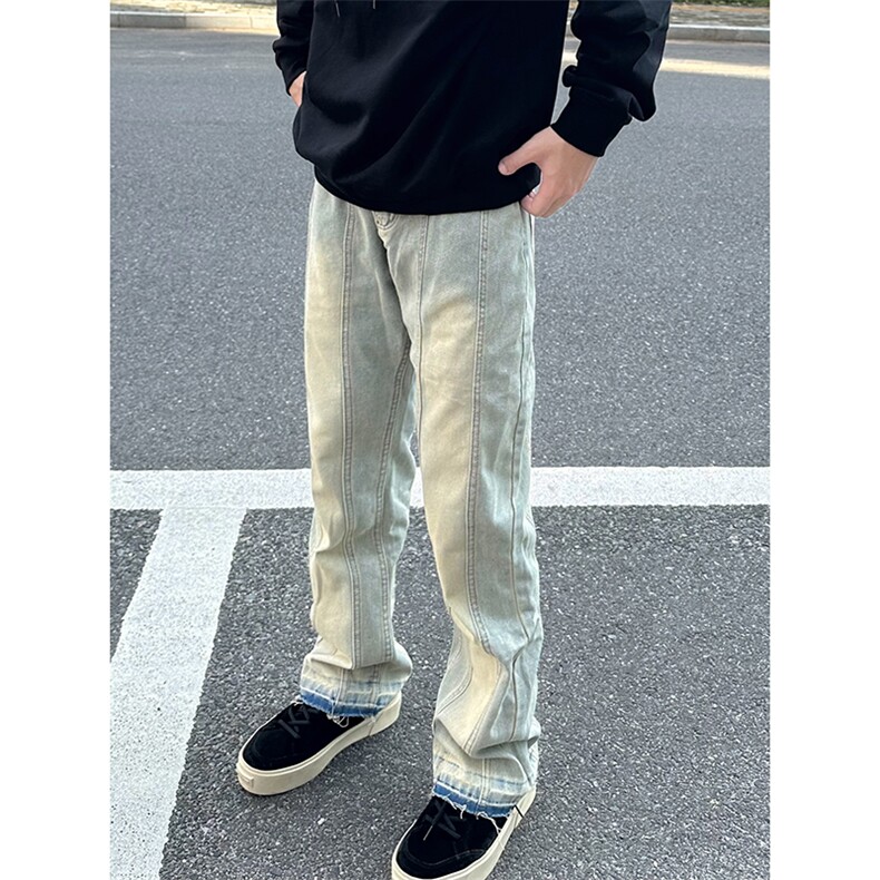 B221美式ins高街暗黑小众毛边修身小脚牛仔裤LK23020-P60控78,男装牛仔裤,电商B221