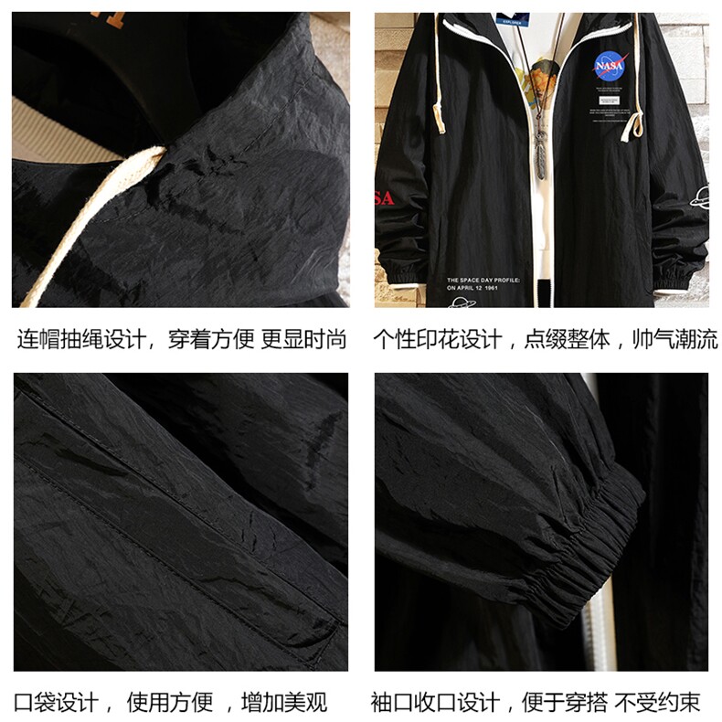 FS63243-P55NASA薄款防晒衣男透气防紫外线钓鱼外套冰丝防晒服,男装夹克,电商A040A
